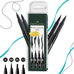 4 DARABOS PITT MŰVÉSZFILC SZETT - FEKETE