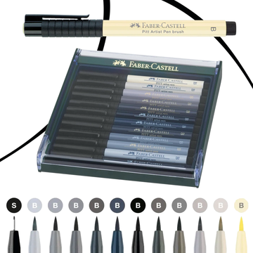 FABER-CASTELL MŰVÉSZ ECSETFILC KÉSZLET - SZÜRKE ÁRNYALATOK