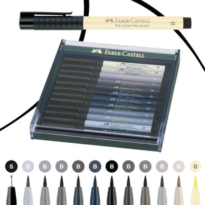 FABER-CASTELL MŰVÉSZ ECSETFILC KÉSZLET - SZÜRKE ÁRNYALATOK