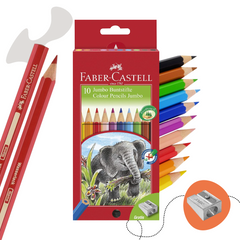 10 JUMBO SZÍNESCERUZA KÉSZLET HEGYEZŐVEL