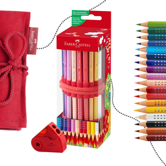 18 DARABOS SZÍNESCERUZA KÉSZLET FELTEKERHETŐ TOLLTARTÓVAL