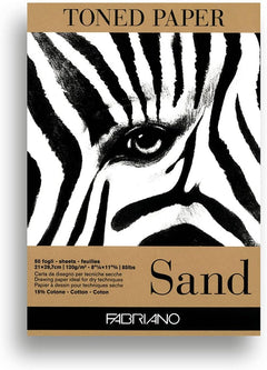 FABRIANO TONED SAND RAJZTÖMB – 50 LAPOS A4-ES MÉRET – Ideális Színes Ceruzához, Szénhez és Pasztellhez – Prémium Minőségű Művészpapír