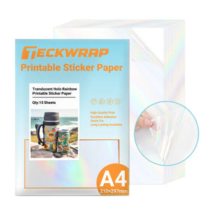 TECKWRAPCRAFT ÁTTETSZŐ HOLOGRAFIKUS NYOMTATHATÓ MATRICA ÍVEK