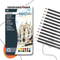 EBERHARD FABER MŰVÉSZI 12 DARABOS FÉMDOBOZOS SZÍNESCERUZA KÉSZLET