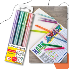 EBERHARD FABER 4 DARABOS CSILLÁMOS SZÖVEGKIEMELŐ KÉSZLET