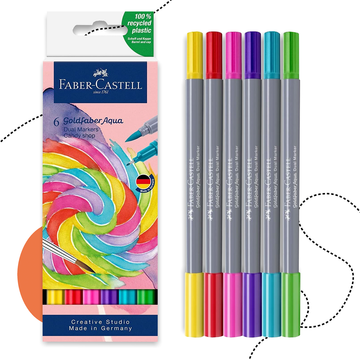 FABER-CASTELL GOLDFABER AQUA – KÉTVÉGŰ AKVARELL FILCTOLL 6 DARABOS KÉSZLET