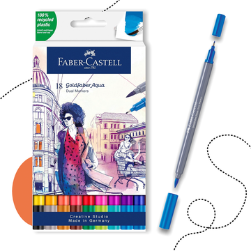 FABER-CASTELL GOLDFABER AQUARELL KÉTVÉGŰ FILCTOLL KÉSZLET