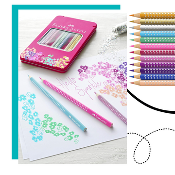 RÓZSASZÍN FÉM DOBOZOS SPARKLE SZÍNESCERUZA SZETT