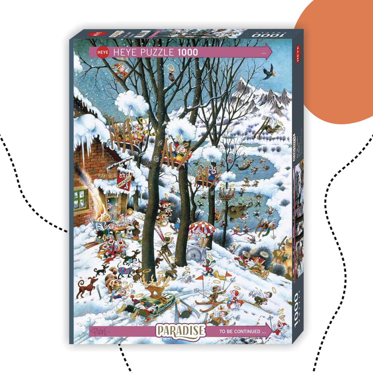 HEYE DOODLE VILLAGE - TÉLI PARADICSOM 1000 DARABOS PUZZLE