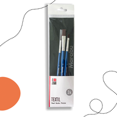 Marabu TEXTIL 3 db Szintetikus Ecsetkészlet – Profi és Hobbi Textilfestéshez, Tökéletes Választás Minden Alkotónak!