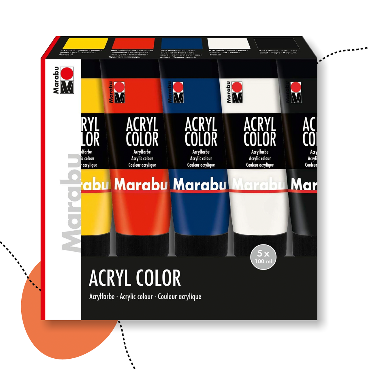 MARABU ACRYL COLOR - AKRILFESTÉK KÉSZLET 5 x 100 ml