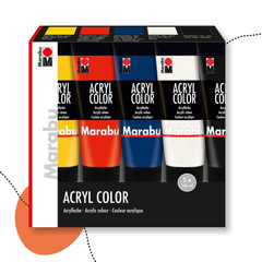 MARABU ACRYL COLOR - AKRILFESTÉK KÉSZLET 5 x 100 ml