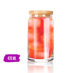 ÜVEGPOHÁR BAMBUSZ TETŐVEL