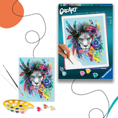 BOHÉM MINTÁS OROSZLÁN SZÁMFESTŐ 12+