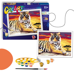 FENSÉGES TIGRIS AKRIL SZÁMFESTŐ FEHÉR KERETTEL 11+