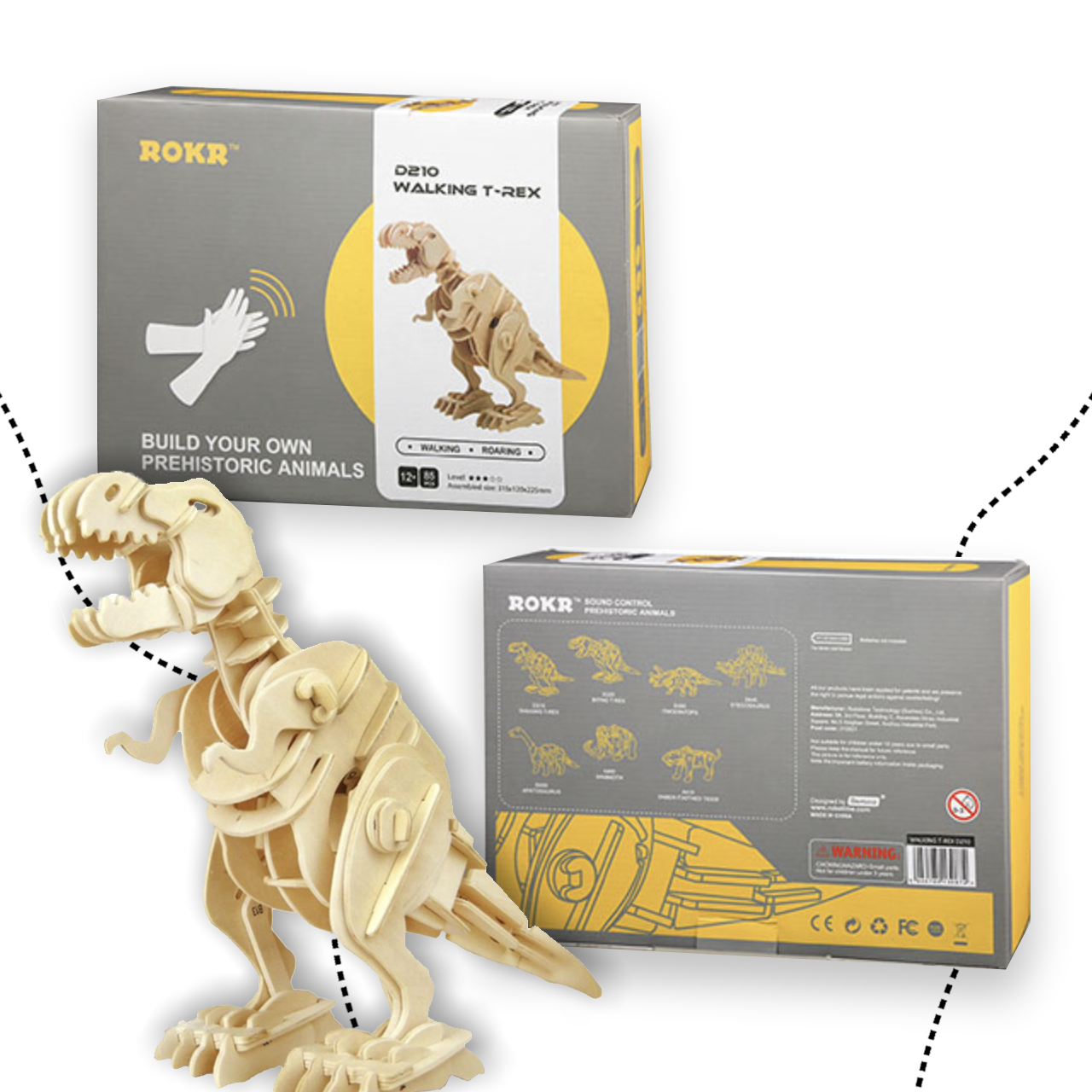 ROBOTTIME ROKR HANGVEZÉRELT T-REX MODELL KÉSZLET
