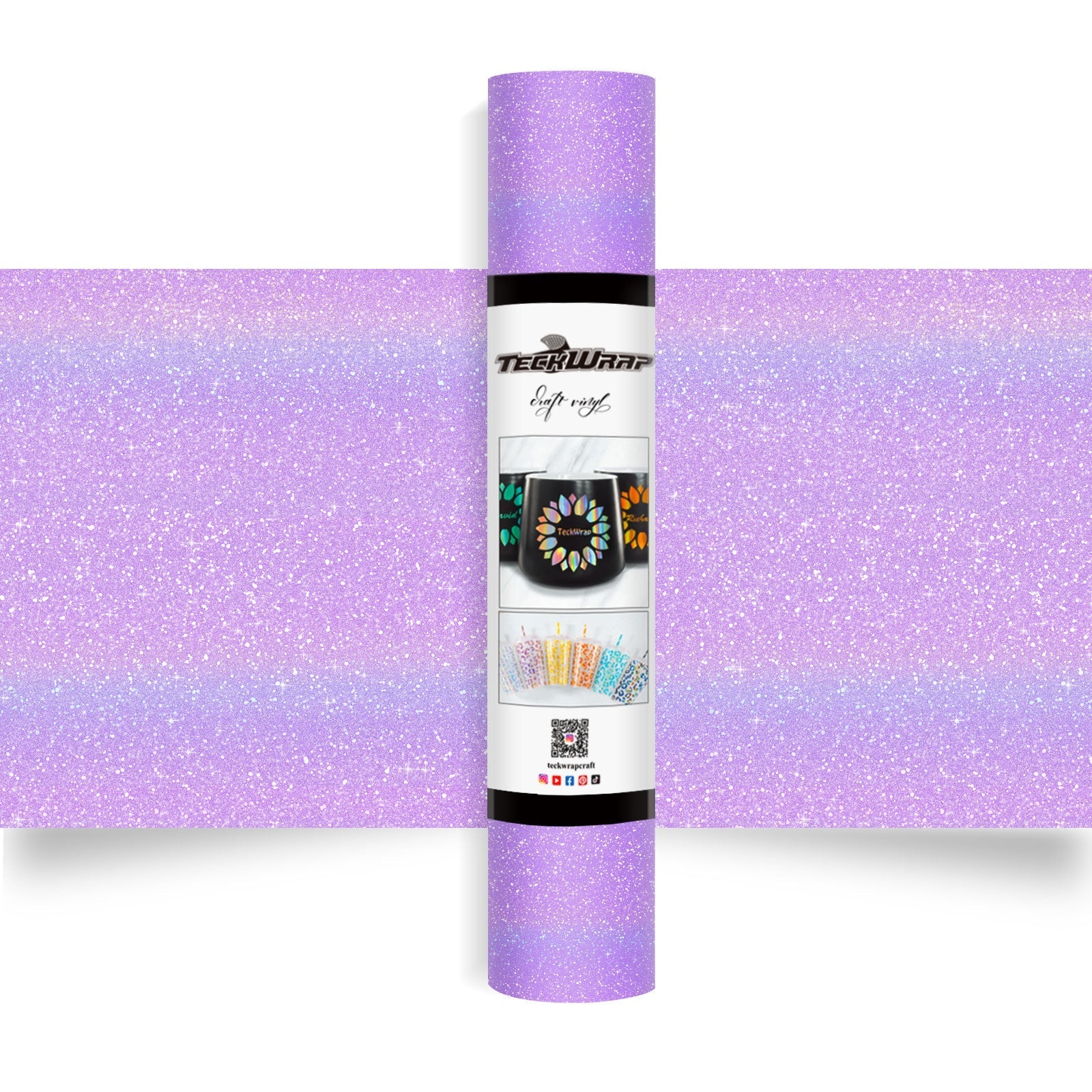 Halvány lila öntapadós csillámos glitter fólia 