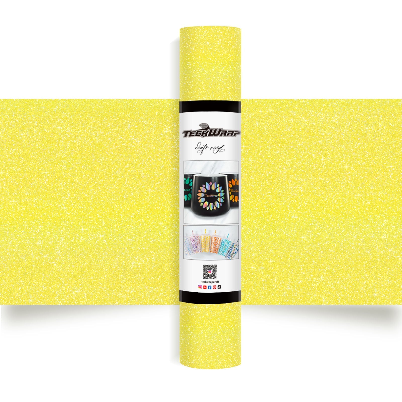 Colorful Glitter Adhesive Vinyl Lemon TeckwrapCraft Europe